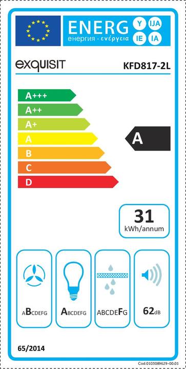 Energie-Label Exquisit KFD817-2 L Grossgeräte (Wandhaube)