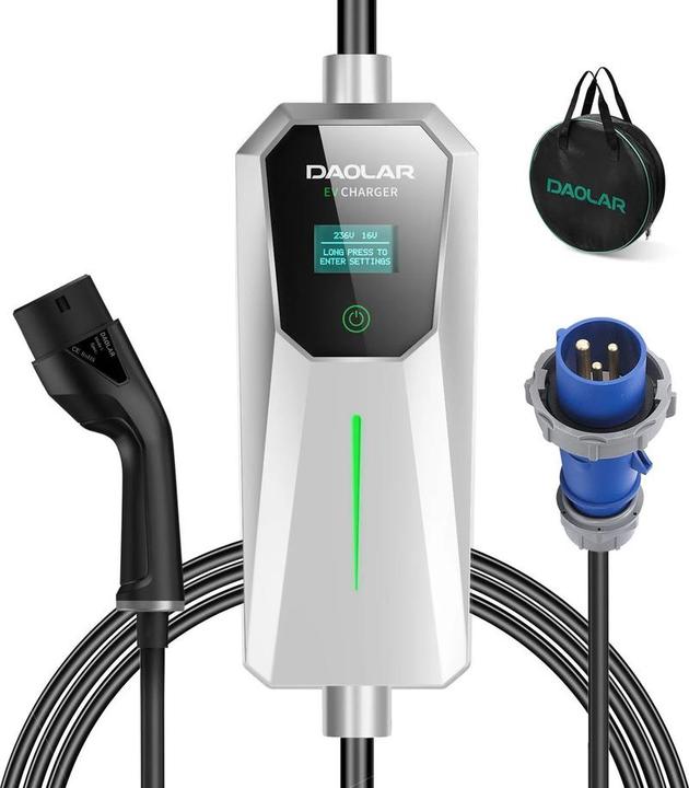 Daolar 7.4 KW - 32A - Type 2 - 3 Pins -Cee Home loader with adjustable timer - 5 meters of cable - c (Type 2, 7 kW, 32 A, CEE 16)