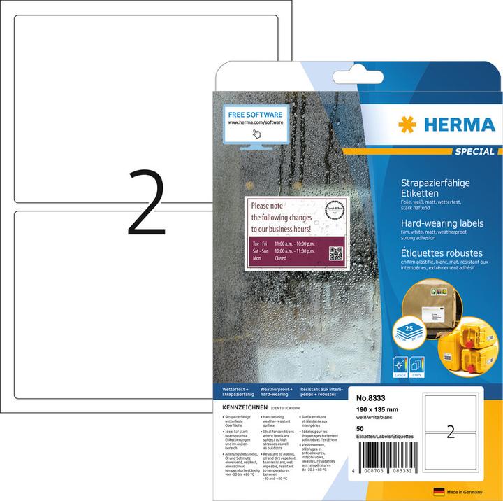 Actual product image HERMA Weatherproof labels A4
