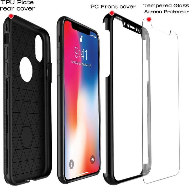 Produktbild König Design Handyhülle Apple iPhone 8 Plus Full Cover Carbon Case Schutz Bumper Etuis Gold (Apple iPhone 8 Plus)