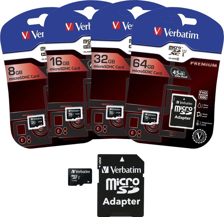 Produktbild Verbatim Micro SDHC Card Class 10 (32 GB, microSDHC, U1, UHS-I)