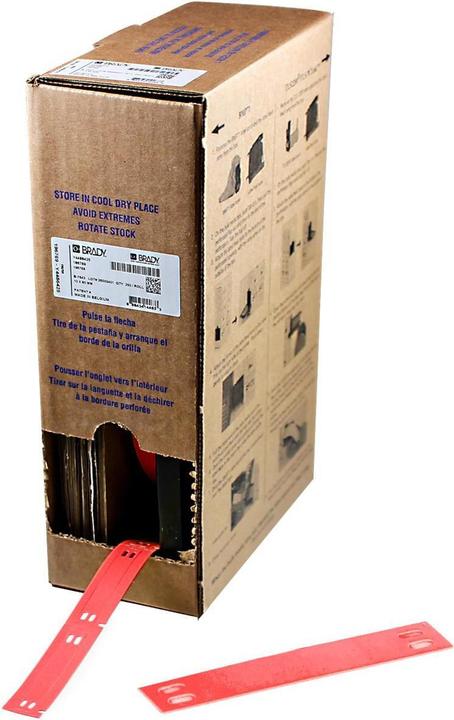 Immagine prodotto Brady BM7-10x60-7643-RD, etichette Heatex, rosse, opache, 10,00 x 60,00 mm, non adesive, rotolo grande (2