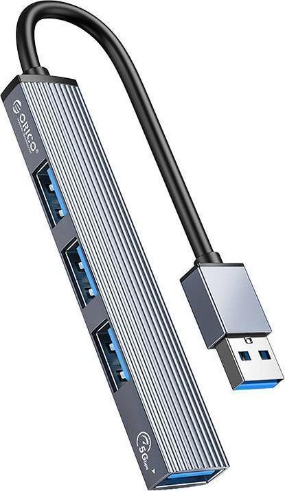 Productafbeelding Orico AH-A13 USB naar 4x USB 3.0 Hub Adapter (grijs) (USB-A, 4 Havens)