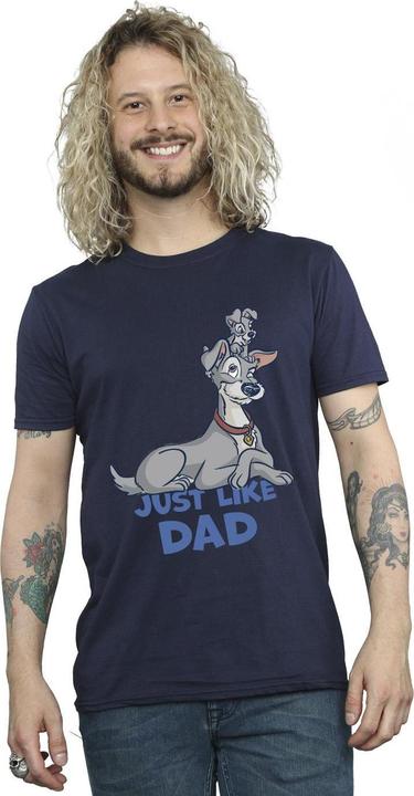 Actual product image Disney Mens Lady And The Tramp Just Like Dad T-Shirt (S)