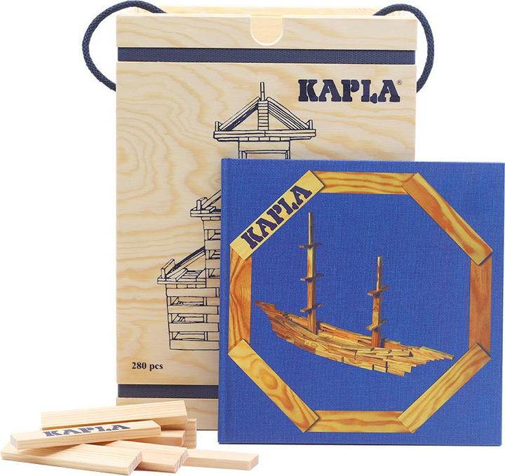 Productafbeelding Kapla - Blank - Constructiespeelgoed - Blauw Voorbeeldboek - 280 Plankjes