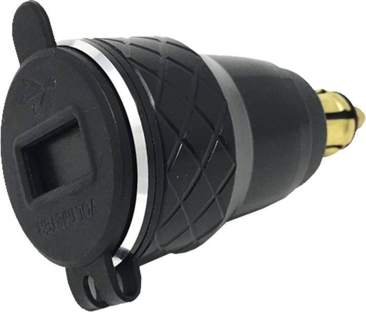 Produktbild Interphone Doppel-USB 12V DIN Adapter Alu + Voltmeter Anzeige