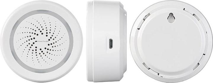 VisorTech Set di 2 sirene di allarme con Wi-Fi e app, compatibile con Alexa e Google Assistant