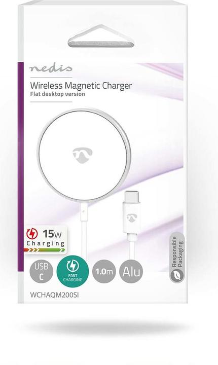 Actual product image Nedis Wireless charger | 5 / 7.5 / 10 / 15 W | 1.0 / 1.1 / 1.67 / 2 A | incl. cable | USB Type-C (15 W)
