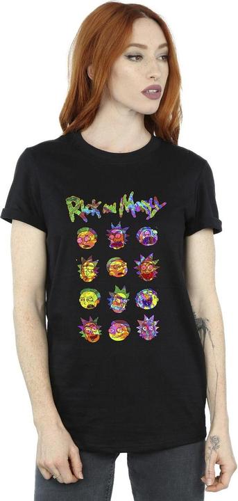 Immagine prodotto Rick And Morty Tie Dye Faces Maglietta Ampia Donna (XL)