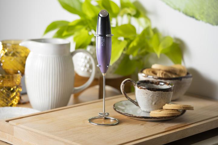 Actual product image Adler AD 4499 Milk frother with a stand, Black/Purple