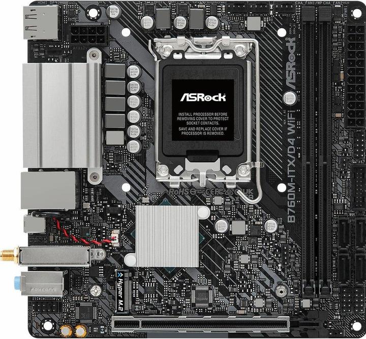 Actual product image AsRock B760M-ITX/D4 Intel DDR4 S1700 (LGA 1700, Intel B760, Mini-ITX)