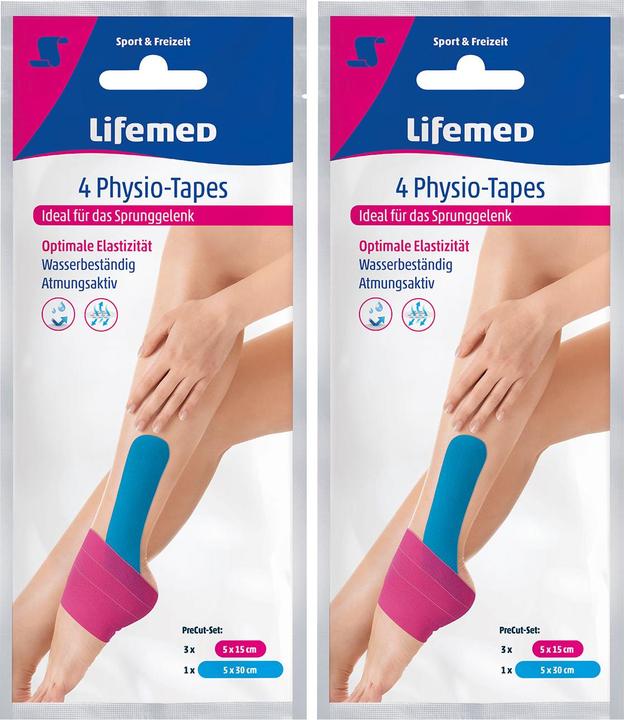Lifemed Physio-Tapes für das Sprunggelenk, 4 Stück in 2 Grössen, 2er-Set (0.30 m)