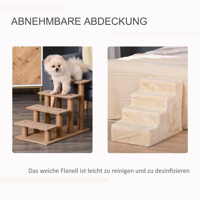 Actual product image Swisshandel24 Pet staircase 4-step dog ramp with removable cover Cat staircase Dog staircase Pet staircase Spanpl (Dog, Cat)