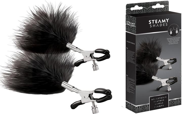 Actual product image Steamy Shades Adjustable Feather Nipple Clamps