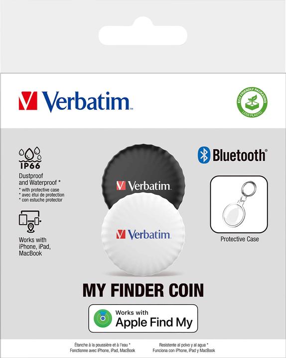Actual product image Verbatim 1x2 My Finder Coin Bluetooth Item Finder b/w 32134 (iOS)