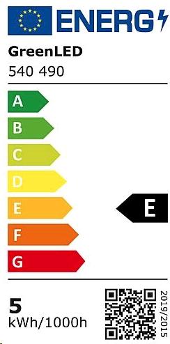 Label énergétique Greenled Lampe LED G9 5,5W 540lm 2700K (G9, 5.50 W, 540 lm, 1 x, E)