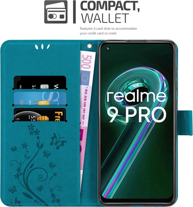 Immagine prodotto Cadorabo Custodia a libro floreale per Realme 9 5G / 9 PRO / V25 / Q5 / OnePlus Nord CE 2 LITE 5G (Vivo V25, Realme 9 Pro+, OnePlus Nord CE 2 Lite 5G)