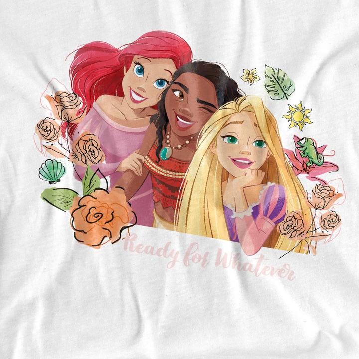 Actual product image Disney Princess Unisex Adult Ready For Whatever Ariel Moana Rapunzel T-Shirt (XL)