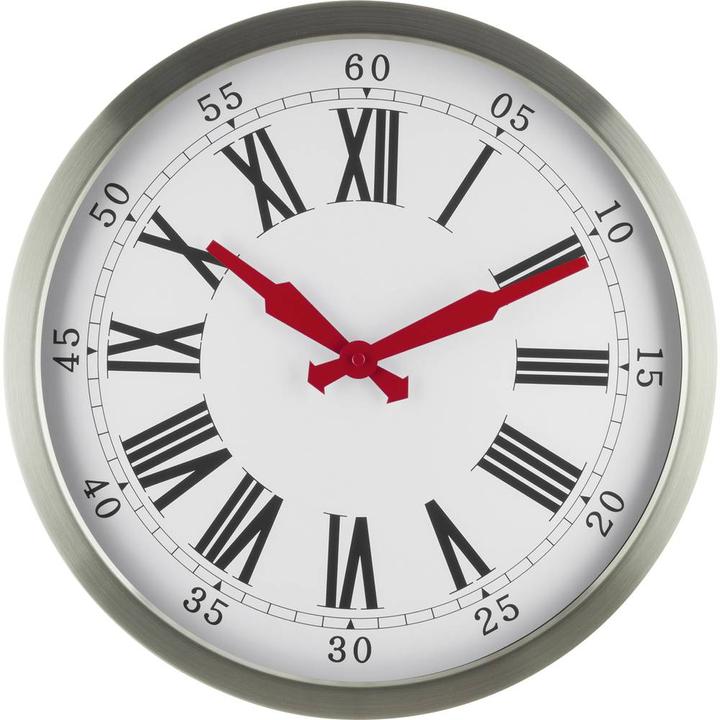 Actual product image EuroTime 56860-07 Radio-controlled wall clock 40 cm silver (40 cm)