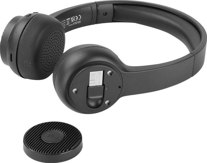 Immagine prodotto Eksa H16 Computer On Ear Headset Bluetooth® Schwarz Noise Cancelling, Mikrofon (Senza fili, USB-A)