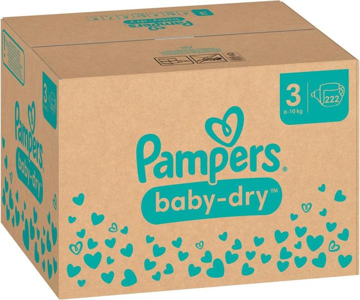 Image du produit Pampers Baby-Dry (Taille 3, Pack mensuel, 222 pièce(s))