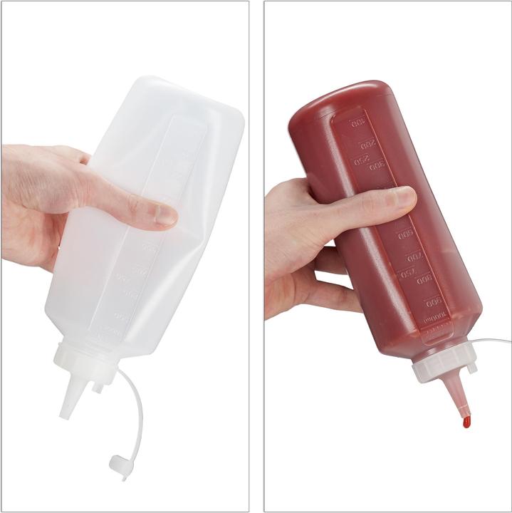 Image du produit Relaxdays 4x Bouteille-à-sauce (1 l)