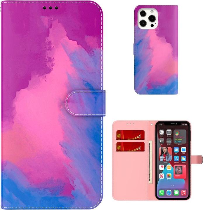 Image du produit Art iPhone 13 Pro Livre Etui avec porte-carte Pink Purple (Apple iPhone 13 Pro)