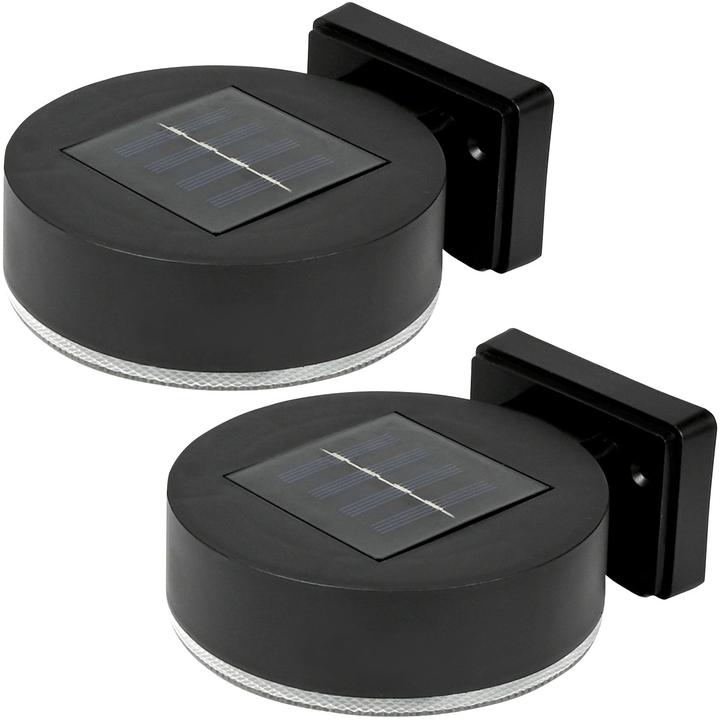 Immagine prodotto ProPlus Set di 2 lampade solari da parete, rotonde, nere (IP44)