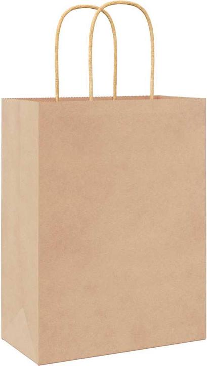 Actual product image VidaXL Kraft paper bags 50 pcs. with handle brown 22x11x28 cm paper bag (Gift bag, 50 x)