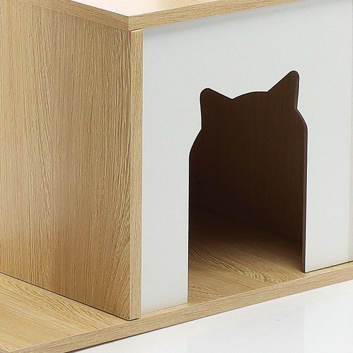 Produktbild Fudajo Kratzbaum Holz Beige 106cm Katzenkratzbaum Katzenbaum Katzenmöbel Katze (106 cm, Holz, Beige)