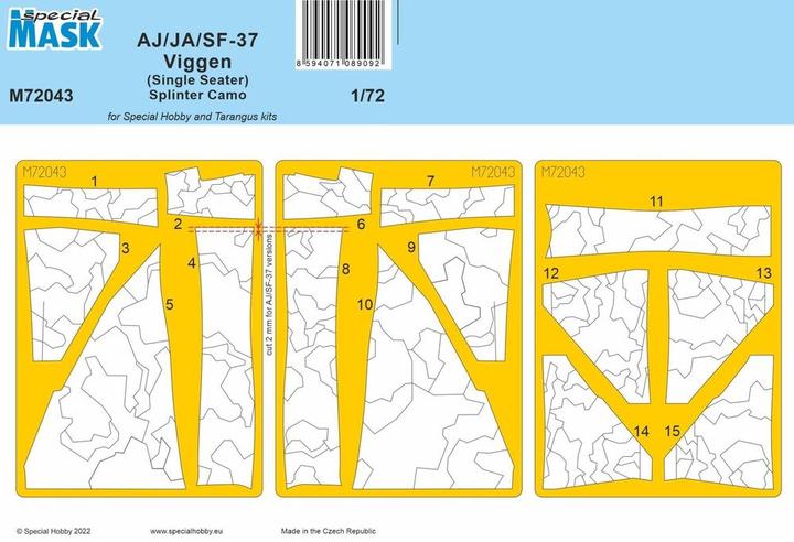 Produktbild Special Hobby AJ/JA/SF-37 Viggen (Single Seater) Splinter Camo MASK