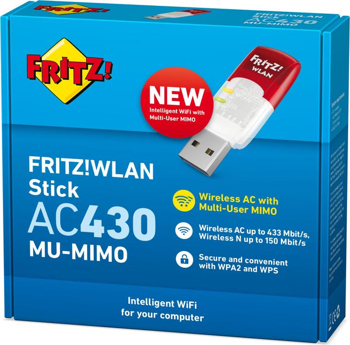 Actual product image AVM FRITZ!WLAN stick AC 430 Mu-Mimo International (USB 2.0)