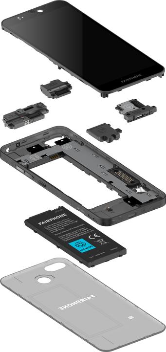 Produktbild Fairphone 3 (64 GB, Dark Translucent, 5.65", Dual SIM + SD, 12 Mpx, 4G)