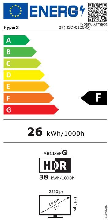 Etichetta energetica HP HyperX Armada (2560 x 1440 pixel, 27")