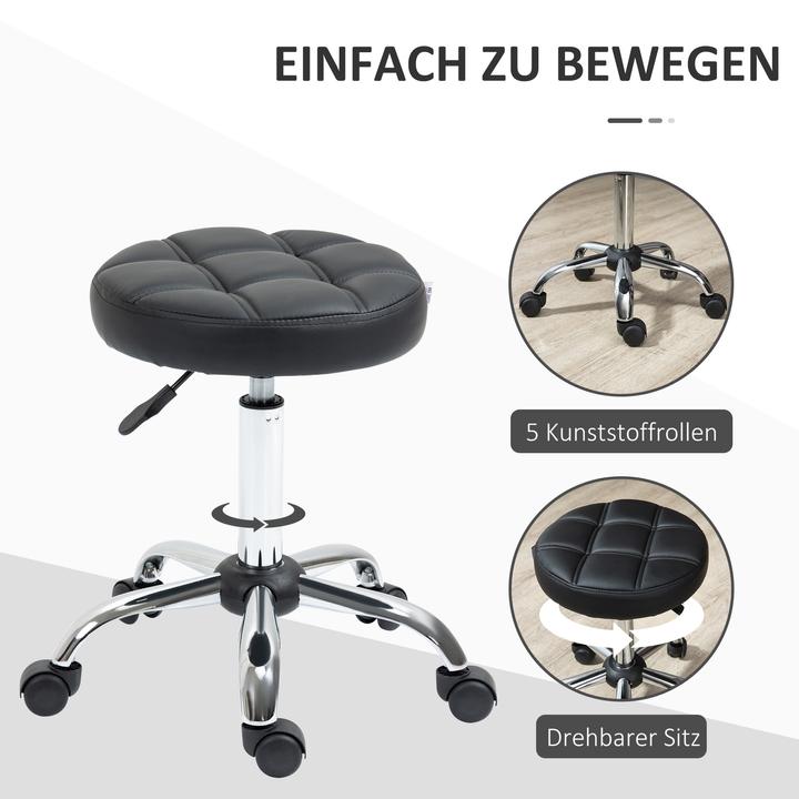 Image du produit Homcom Tabouret à roulettes, lot de 2