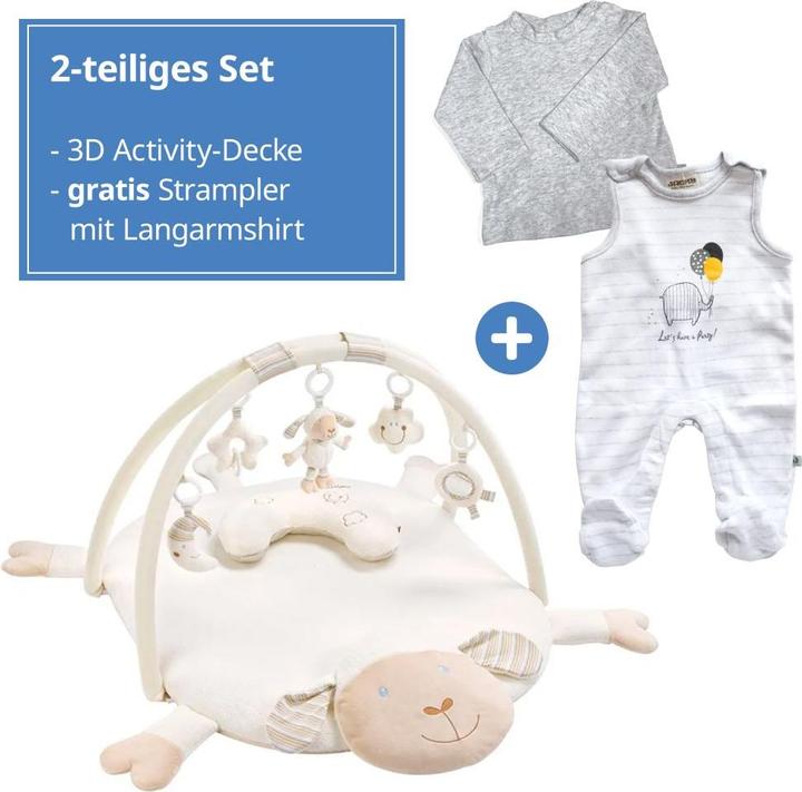 Actual product image Fehn Play bows & play blankets 3D activity blanket sheep - Baby Love + FREE onesie