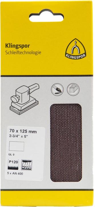 Immagine prodotto Klingspor AN 400 confezioni per esposizione - strisce 70 x 125 mm (320)