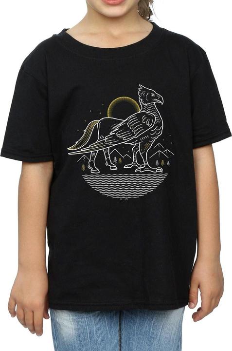 Actual product image Girls Buckbeak Line Art Cotton T-Shirt (128)
