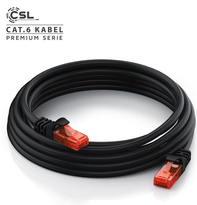Image du produit CSL CAT.6 network cable - Ethernet Gigabit Lan cable RJ45 - patch cable - comp. CAT.5 CAT.6 CAT.7 CAT.8 (UTP, CAT6, 0.25 m)