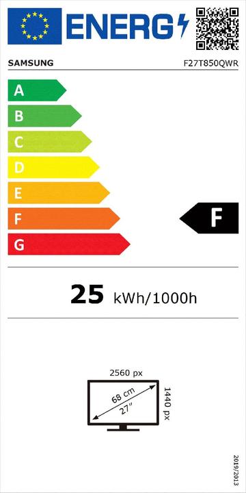 Energy Label Samsung LF27T850QWUXEN (2560 x 1440 pixels, 27")