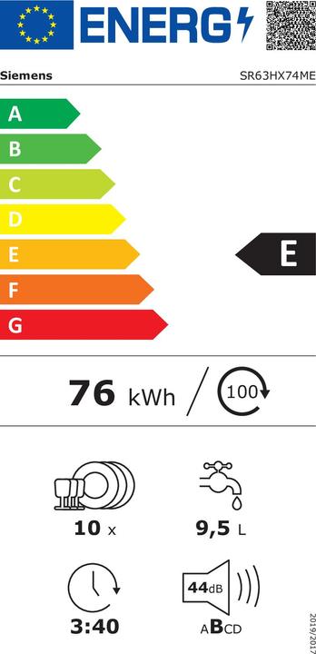 Energie-Label Siemens SIEM Einbau-Geschirrspüler bC