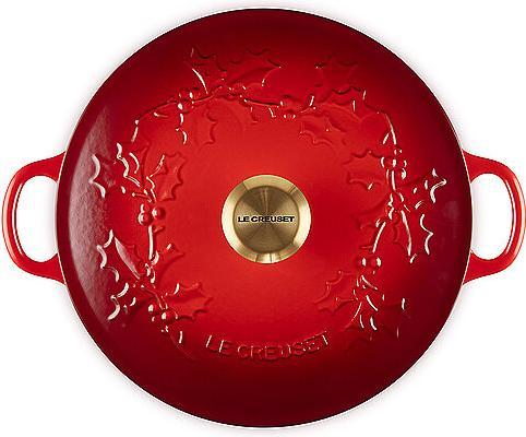Produktbild Le Creuset Kochtopf Deckel LA MARMITE HOLLY Kirschrot (26 cm, Kochtopf, Gusseisen, Emaille)