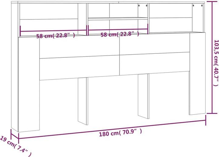 Produktbild VidaXL Oldrich (180 x 19 x 103.5 cm)