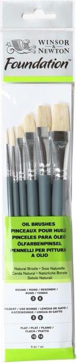 Winsor & Newton W&N Foundation Oil Short Handle 6 Pack