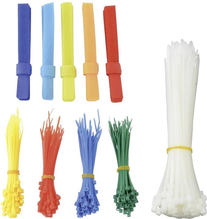 Image du produit Mannesmann Assortiment de colliers de serrage et de bandes auto-agrippantes 350 pcs. (Serre-câbles en plastique, 200 mm, 350 pcs)