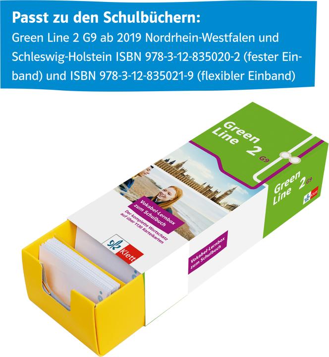 Immagine prodotto Green Line 2 G9 (Neue Ausgabe ab 2019) Klasse 6 Vokabel-Lernbox zum Schulbuch (Tedesco, Formazione di Klett Learning, 2021)
