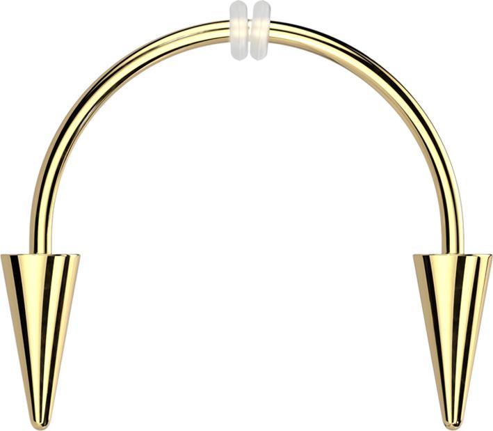Produktbild Star Piercing Micro Circular Barbell vergoldet mit zwei Cones (Chirurgenstahl 316L, ohne Messing)