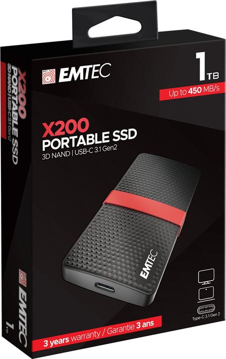 Actual product image Emtec X200 Portable SSD Power Plus (1000 GB)