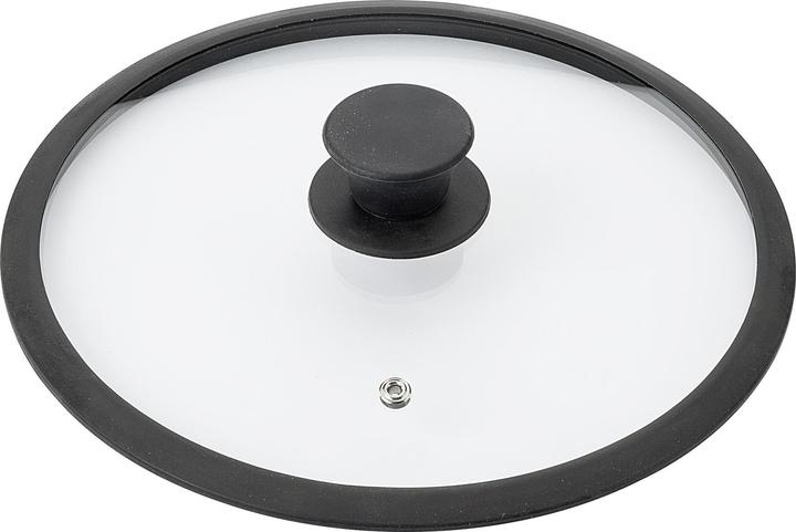 Actual product image Krüger Glass lid with silicone rim and steam hole Ø 24 cm (24 cm, Glass, Plastic)
