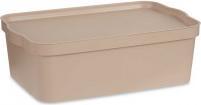 Kipit Kunststoffkiste mit Deckel 14l beige (14 l)